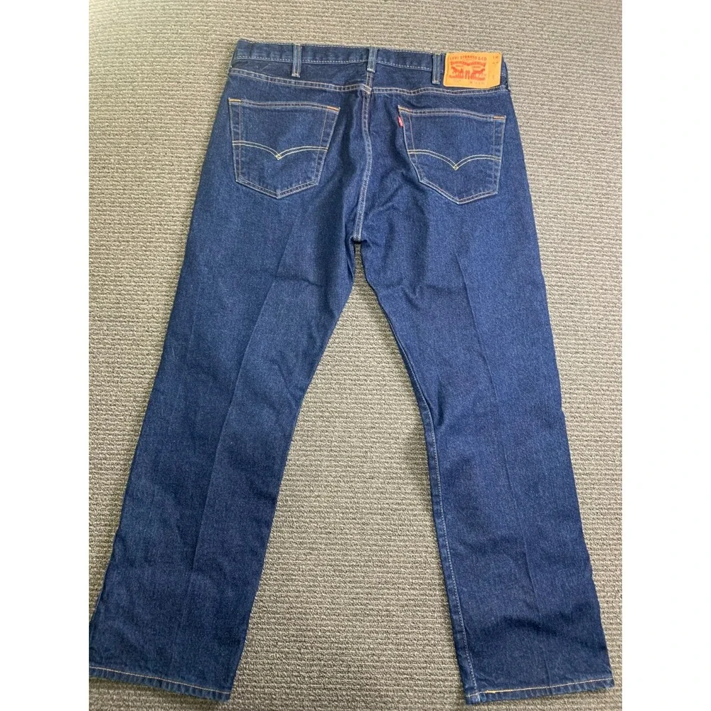 Levi's 501 Mens Jeans 38x30 Blue Denim Button Fly Straight Leg Regular Fit